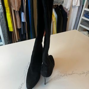 Jimmy Choo, Gisselle over the knee boots, suede, 4 inch platform heel